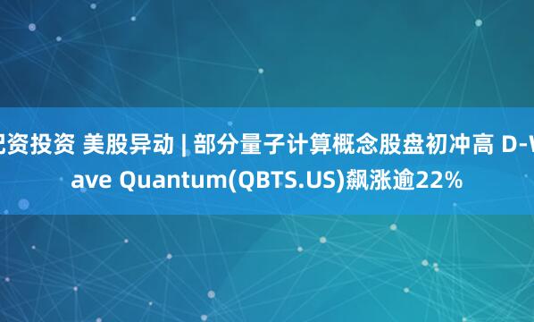 配资投资 美股异动 | 部分量子计算概念股盘初冲高 D-Wave Quantum(QBTS.US)飙涨逾22%